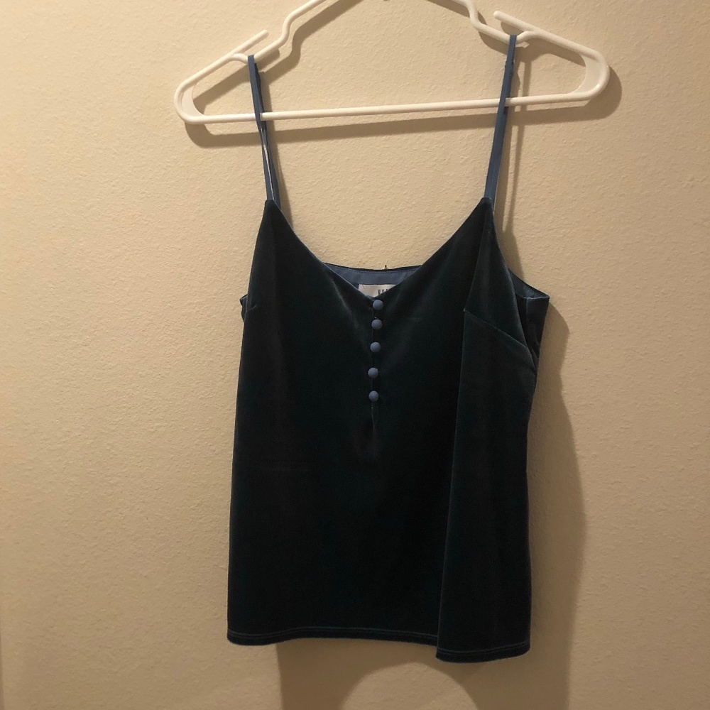 Blue velvet tank top